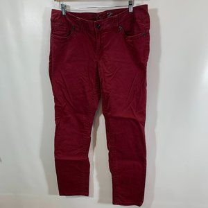 7 For All Mankind Jeans Womens 14 Skinny Red Cotton Stretch Pockets